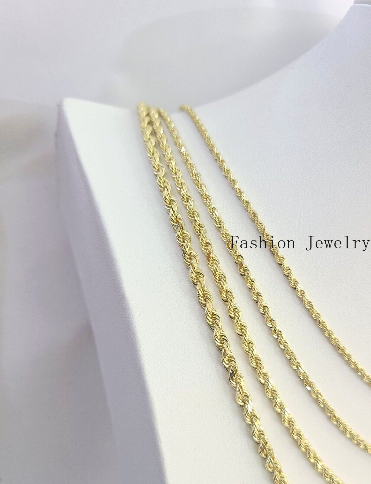 Real 14k Gold Rope Chain Necklace 2mm 2.5mm 3mm 4mm Yellow 14kt Men Women