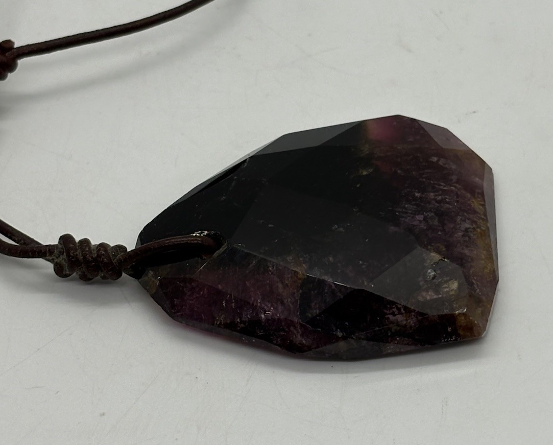 Chan Luu Necklace Natural Bi-Color Tourmaline Pendant Artisan Signed Jewelry NWT