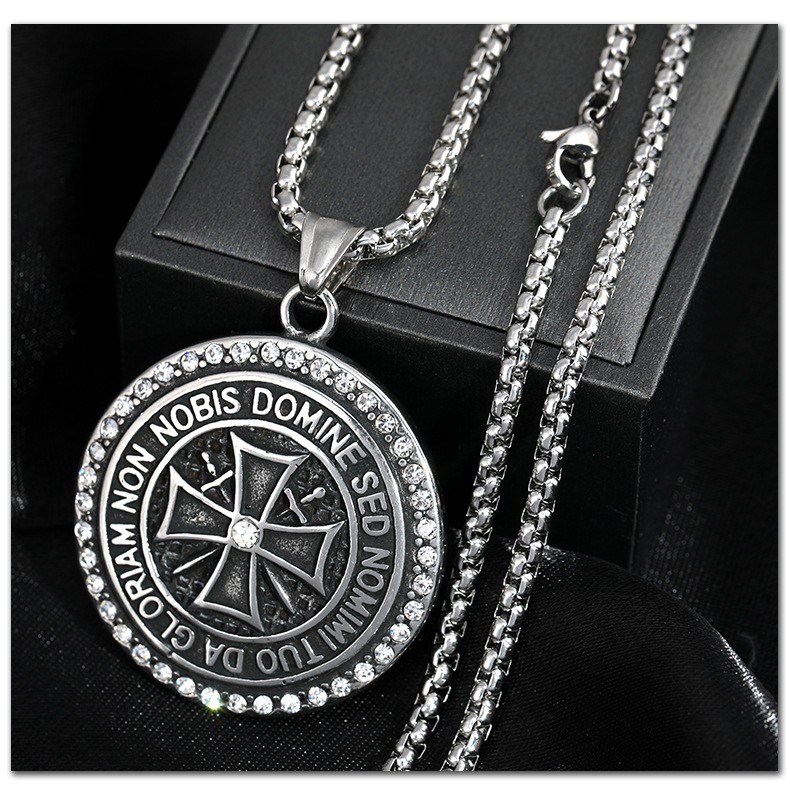 Titanium Steel Cross Pendant Necklace Hip Hop Punk Unisex Stainless Steel Chain