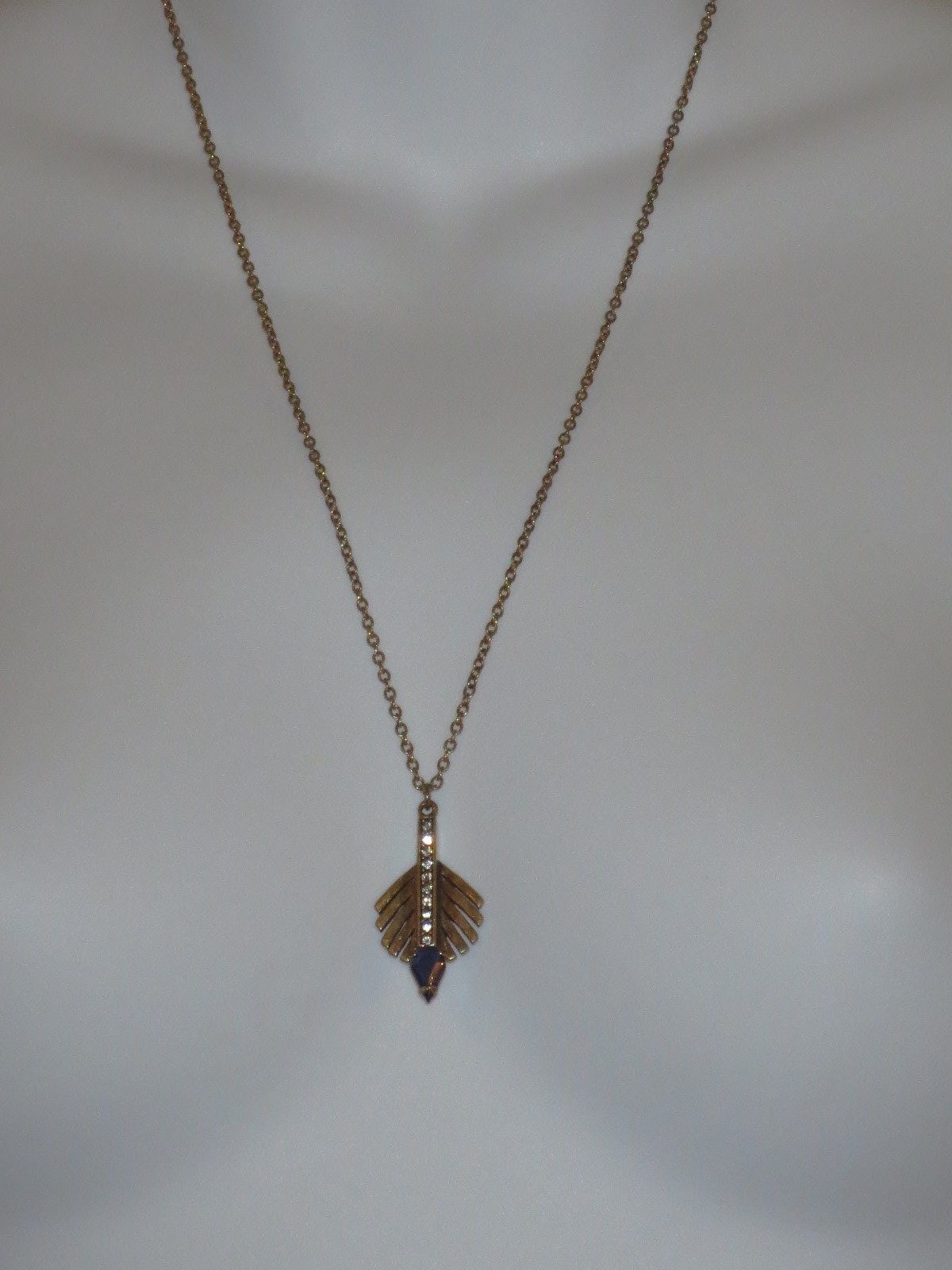 Banana Republic Feather Beaded Pendant Necklace Size One Size NWT $79.50