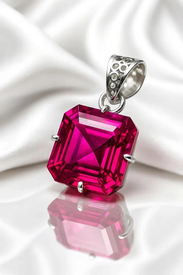 25 Ct Certified Natural Flawless Pink Sapphire 925 Silver Pendant Loose Gemstone