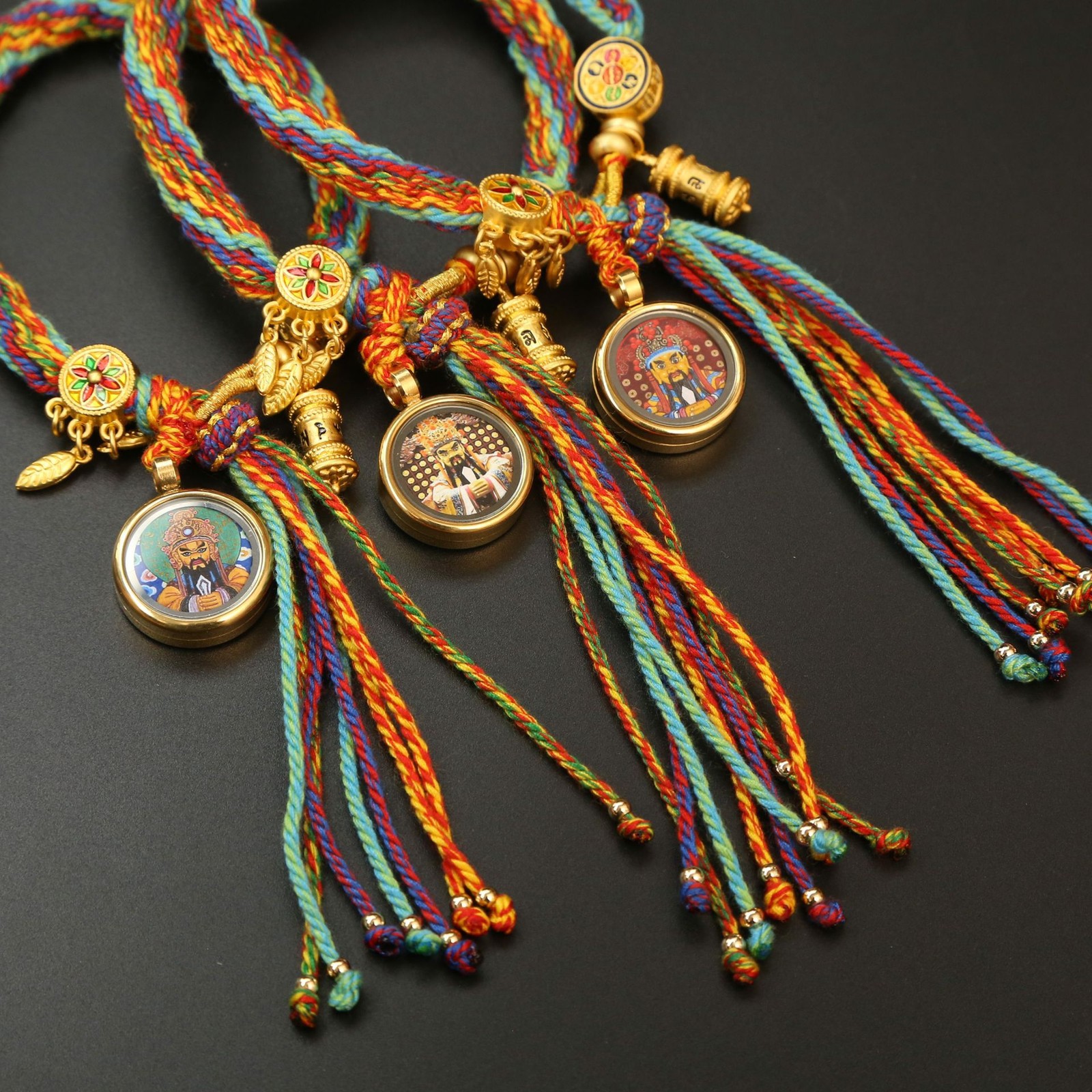 Wuye Colorful Thangka Band Rope Tibetan Bracelet Unisex Decorations Amulet Gift
