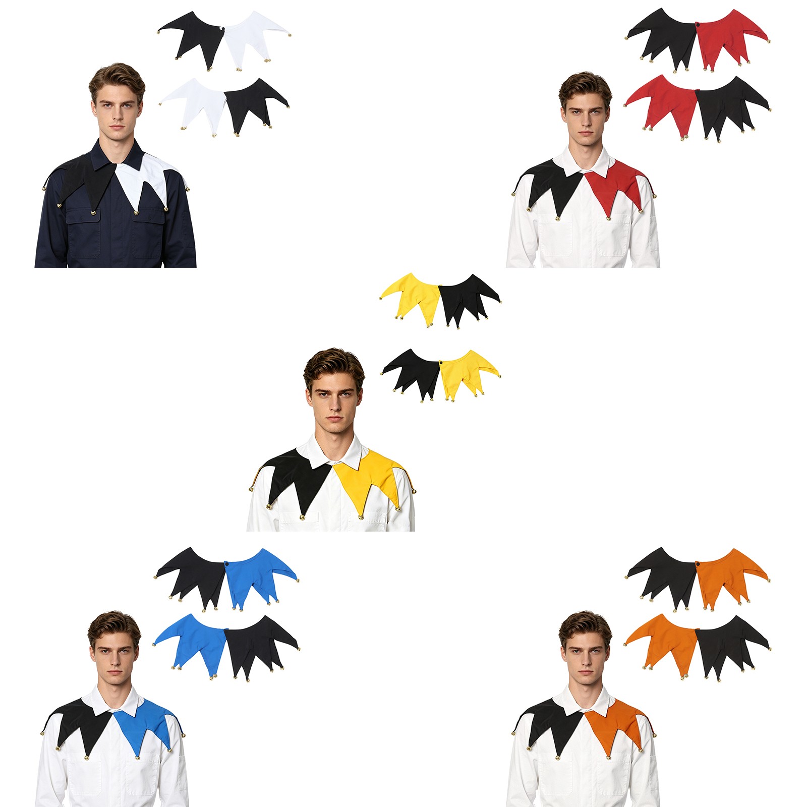 Unisex Adults Bells Faux Collar Lightweight Clown Collar Halloween Theme Party