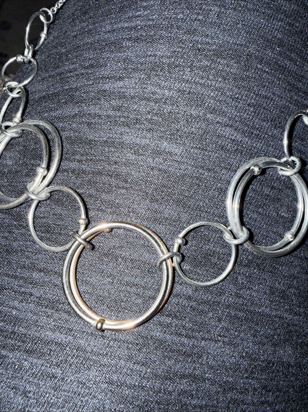 Silver Necklace With Hoops