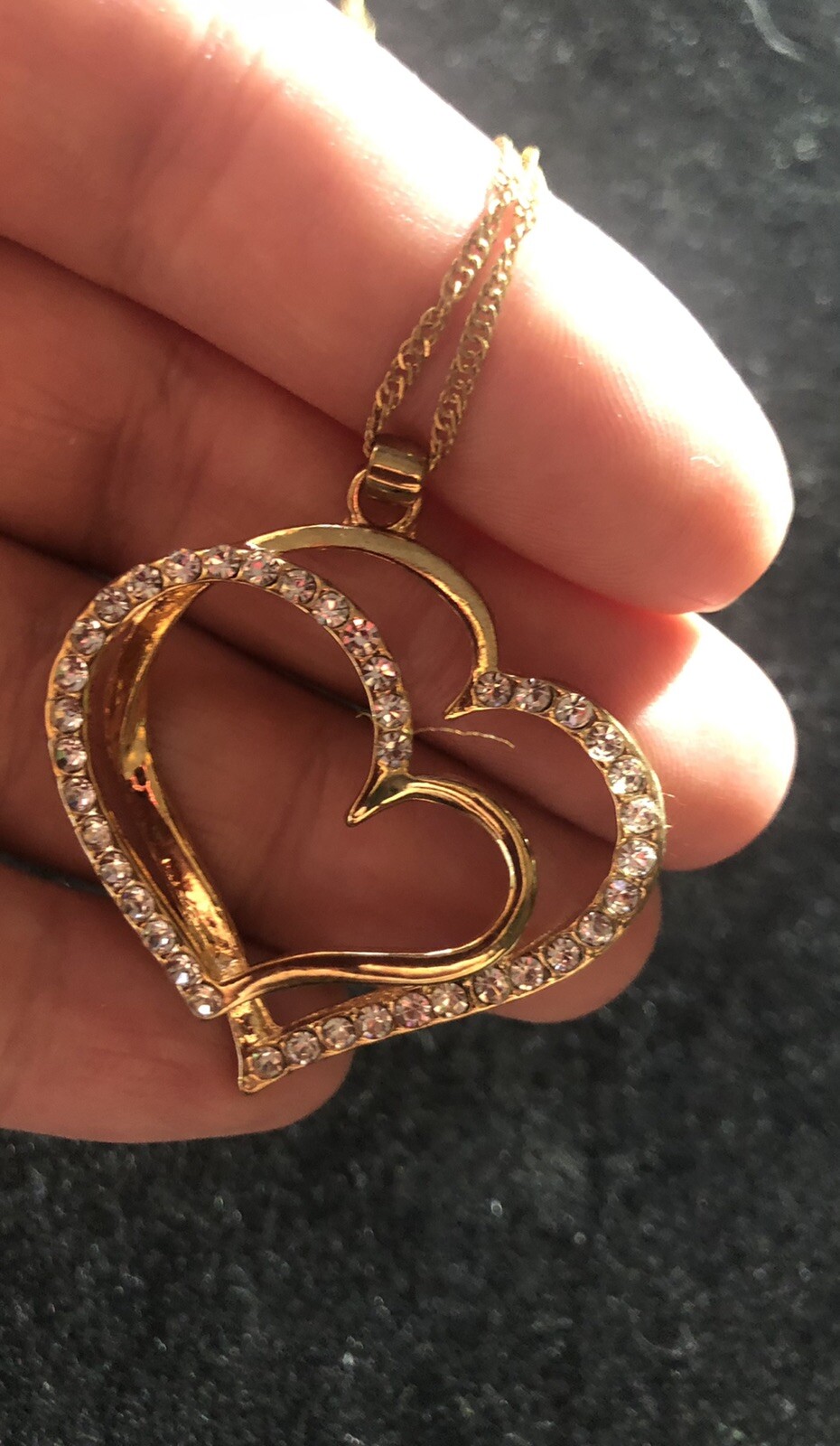 Modern Heart Pendant Necklace Costume Jewelry 8375 GO2.4D23