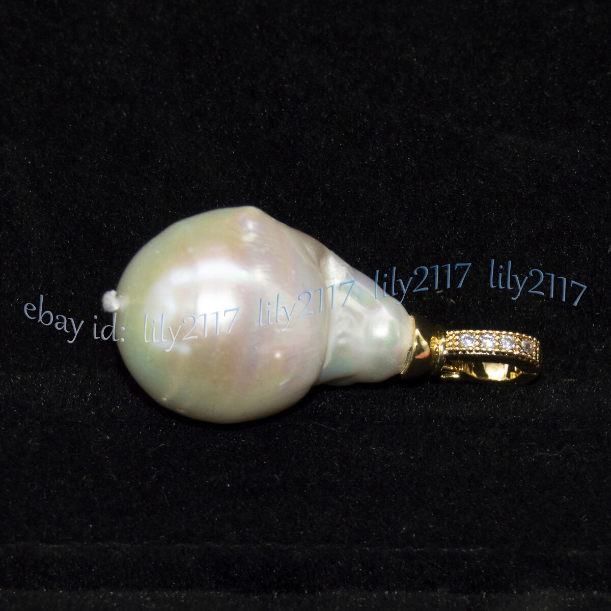 19-30mm Real Natural White Keshi Baroque Pearl Pendant