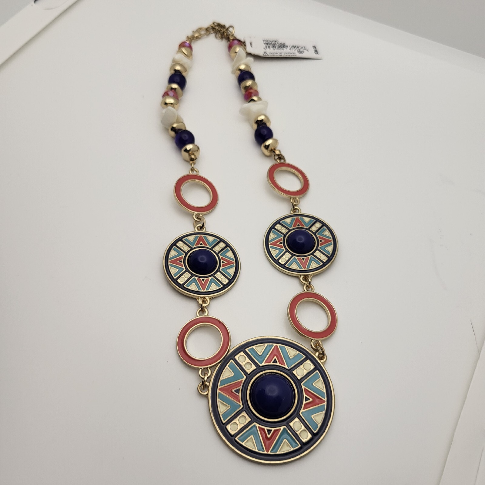 Bohemian Tribal Style Necklace Enamel Beads New Ruby Rd