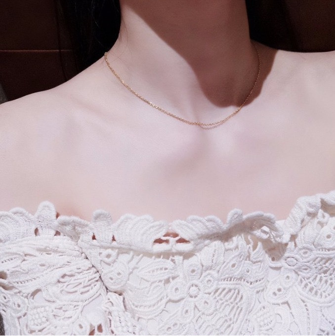 2Pcs Rose Gold Grade Quality Alloy 1.3mm Rolo O-Link Chain Necklace