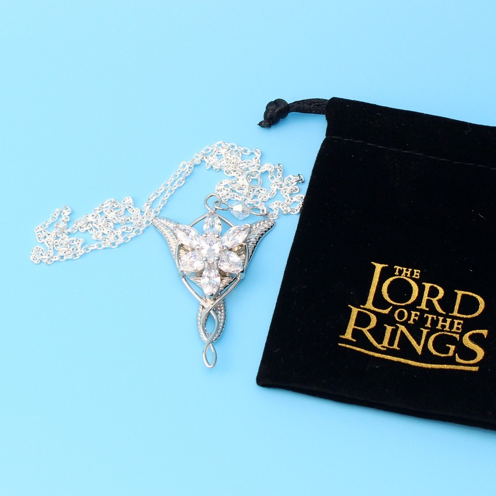 Lord of The Rings Evenstar Pendant of Arwen Necklace 925 Silver With Gift Box
