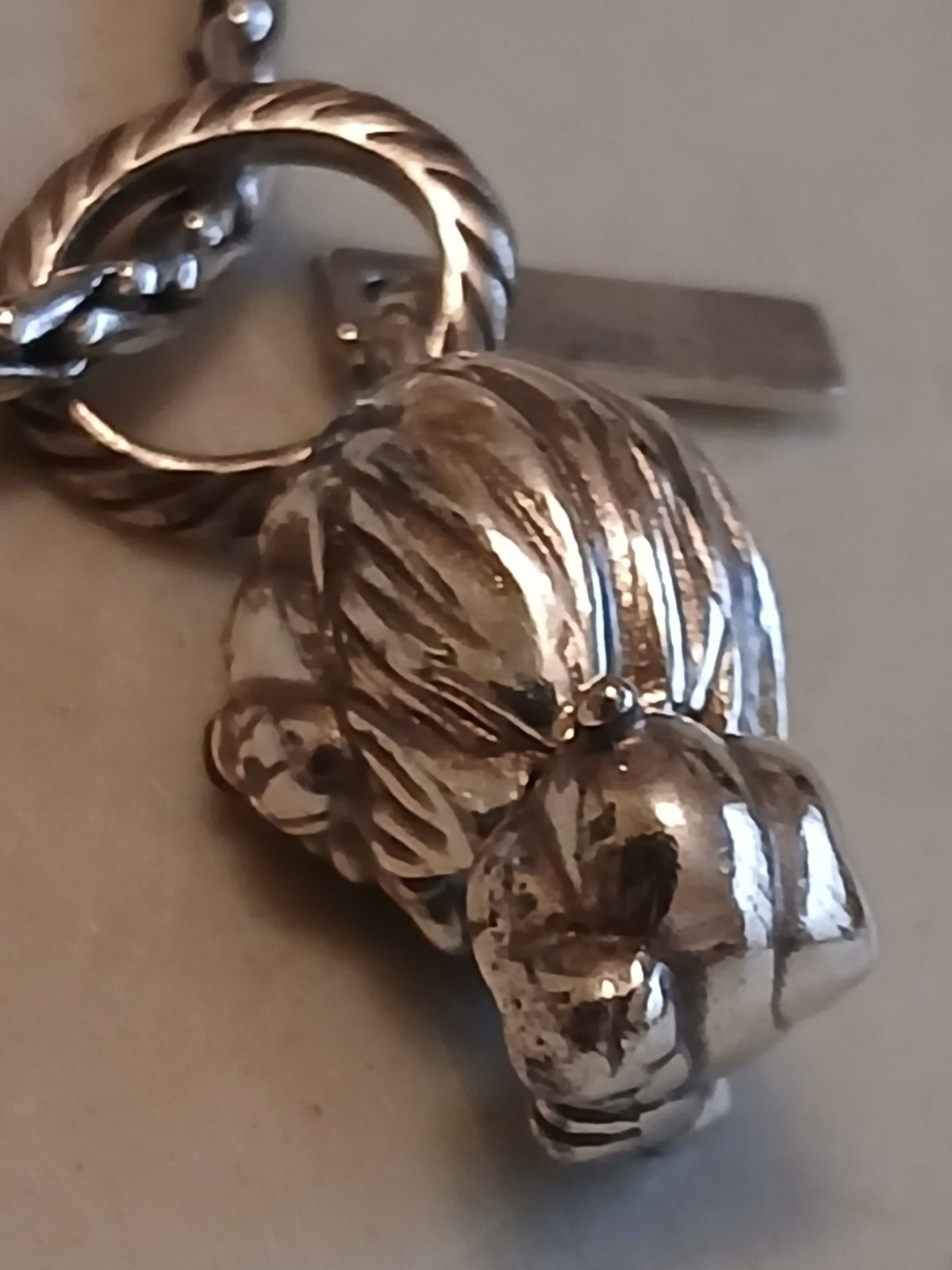 Ladies BRIGHTON SILVER NECKLACE LION COURAGE CHARM PENDANT EXCELLENT CONDITION