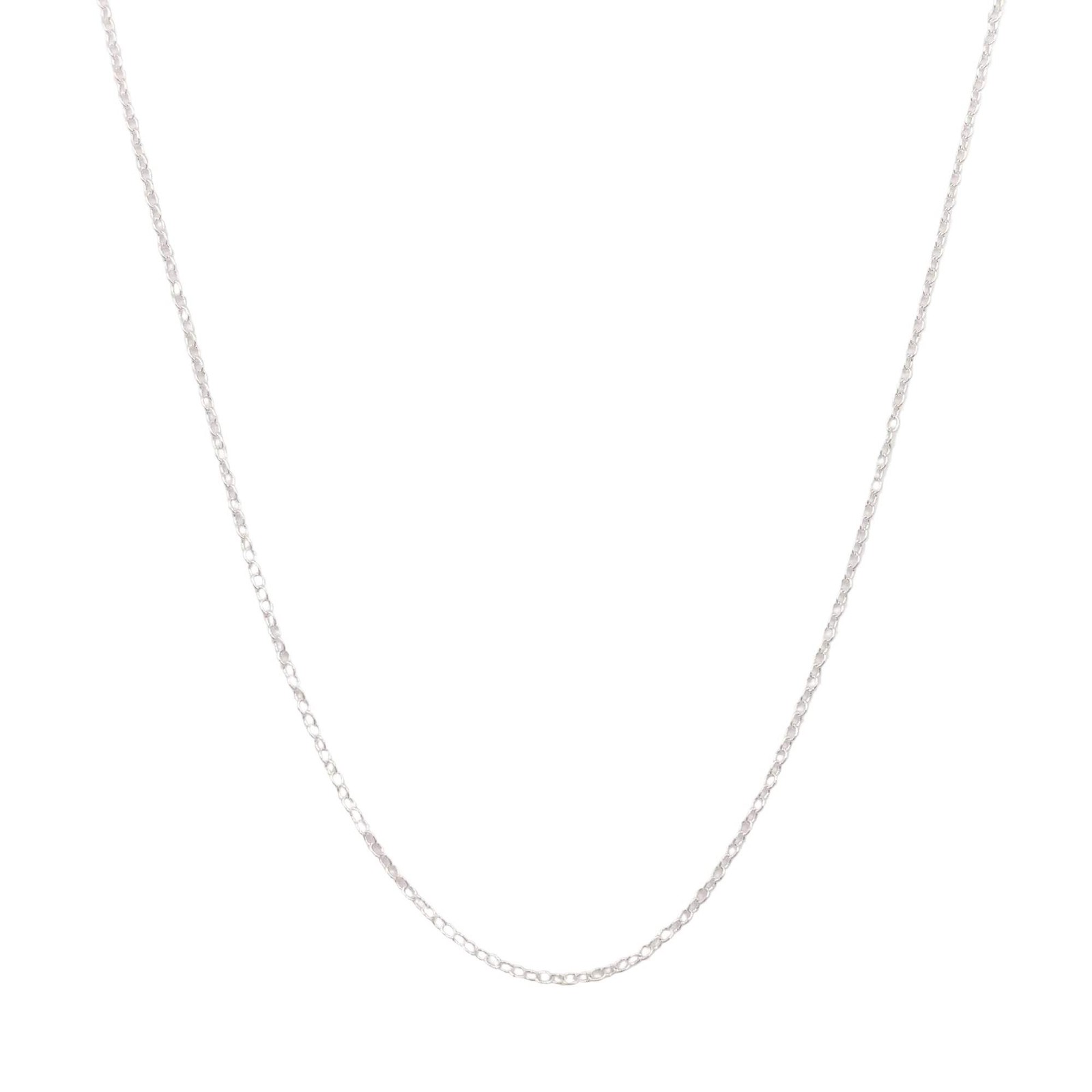 Dainty Silver Plated Cable Chain Necklace Lobster Clasp, 2.0×1.4 mm