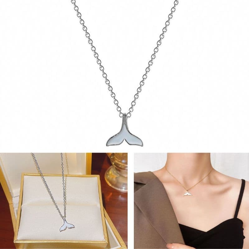 Tail Pendant Beautiful Fishtail Necklace Charm Whale Fish Chain Woman Jewelry