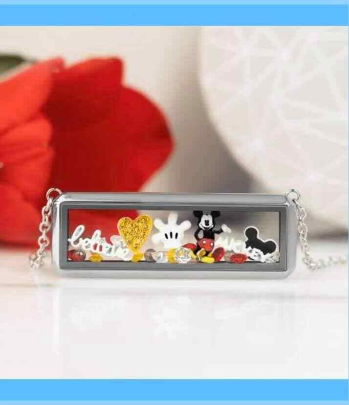 Origami Owl Disney® MICKEY MOUSE SILVER LIVING LOCKET Set W/ SWAROVSKI CRYSTALS
