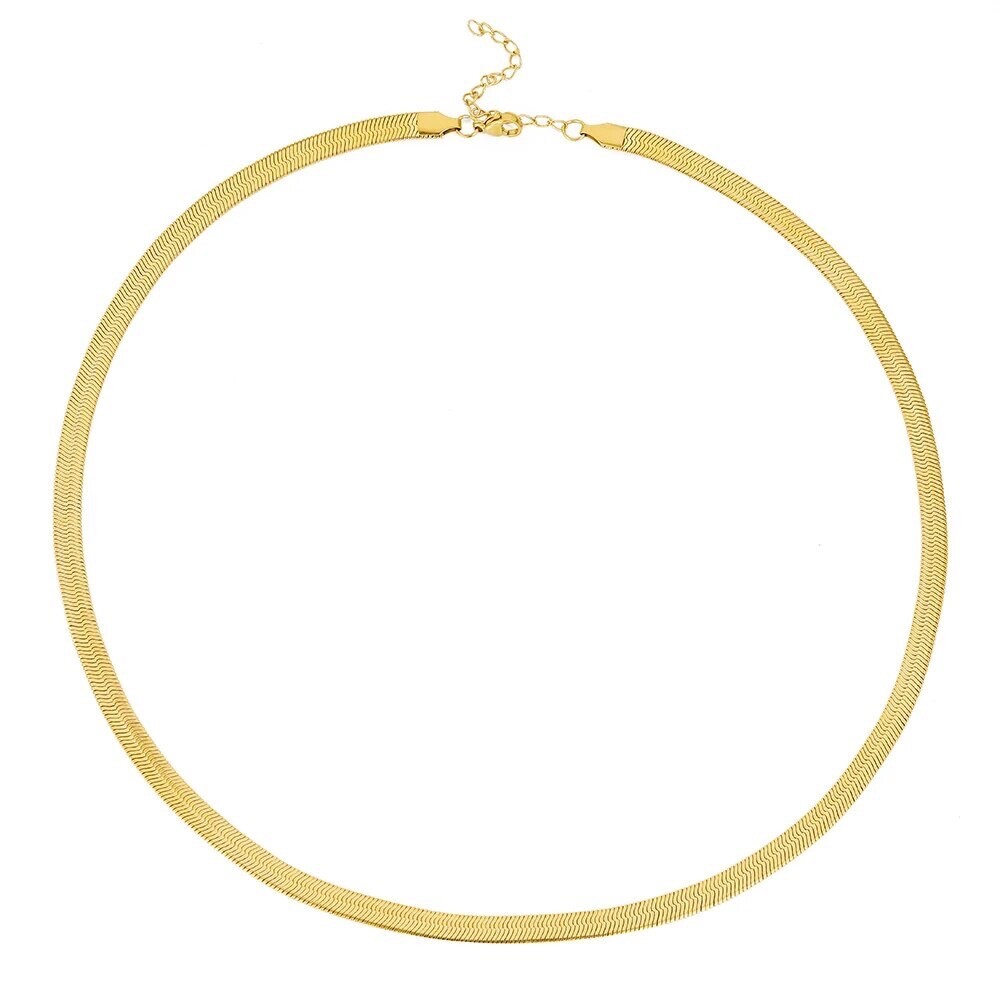 Snake Chain Gold Plated 0 5/32in 18K Stainless Steel Men Women Watertight K407D