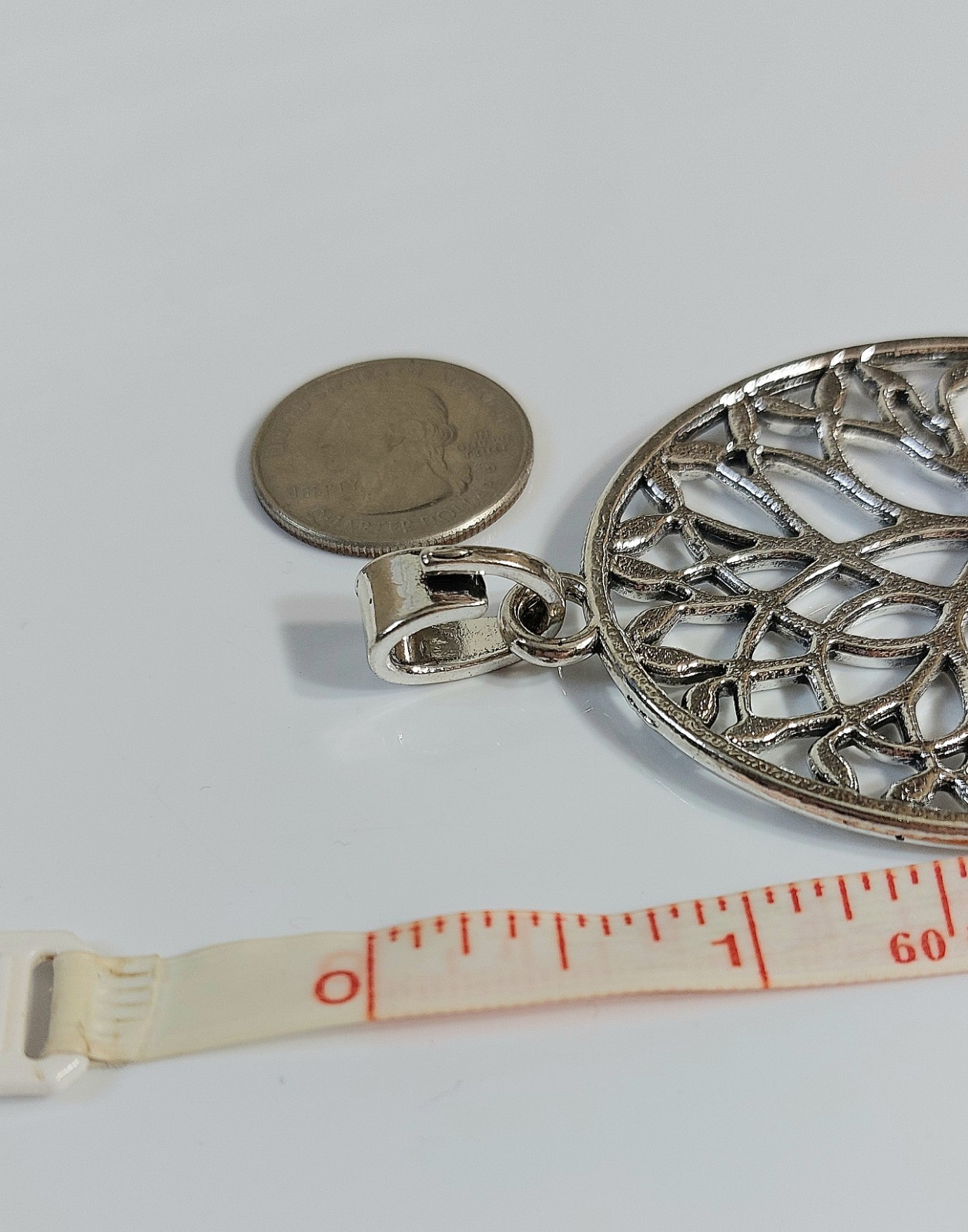 Silver Tree of Life Necklace Pendant Necklace – Womens Oversized Jewelry