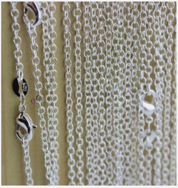 100Pcs Snake/Rolo Chain Necklace 1/2mm Silver Plated 16 18 20 22 24″ Bulk Lots