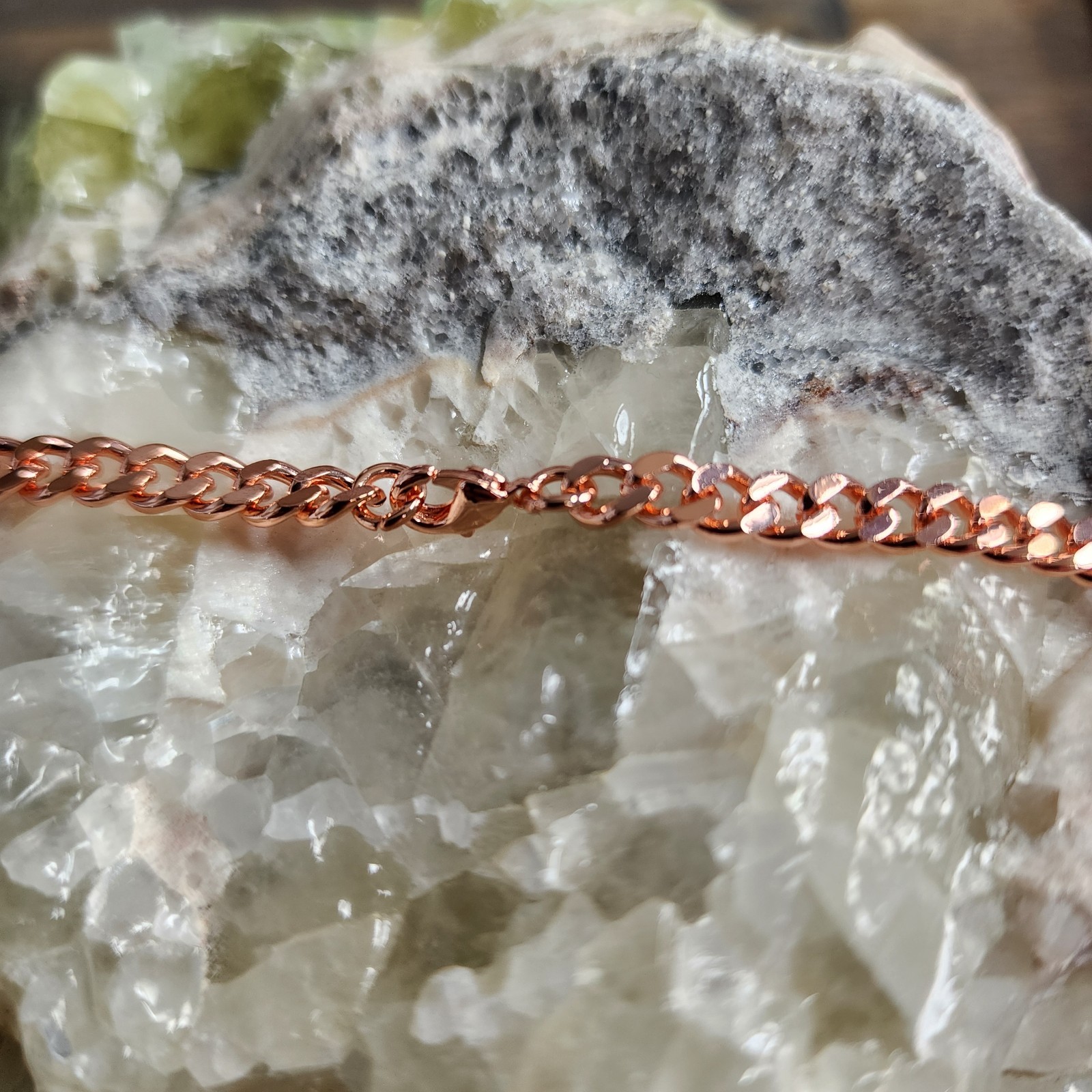 Pure Copper Cross Necklace Cuban Link 5mm, 20″ Chain, therapy Pendant
