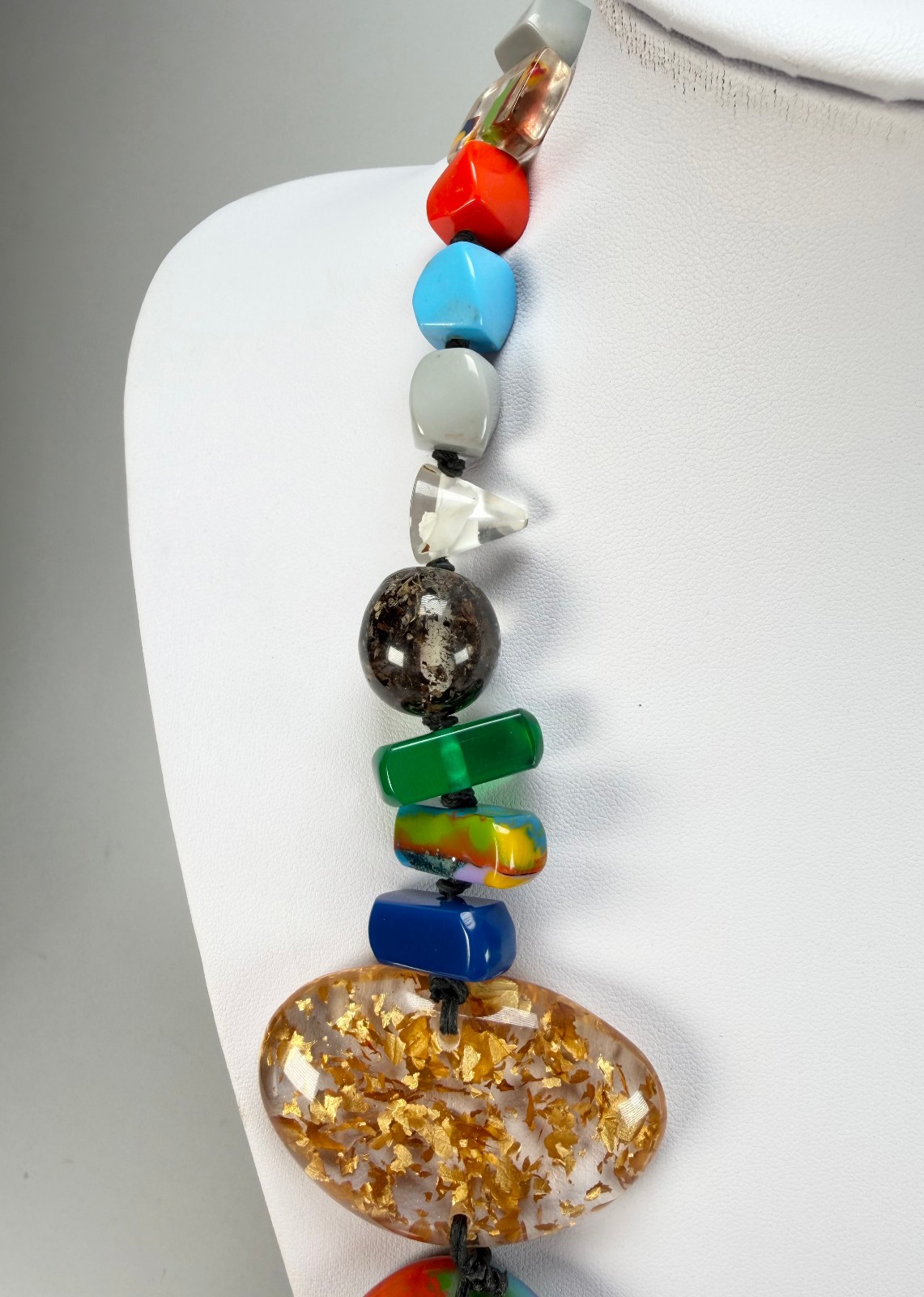 Jackie Brazil “Fusion” Mix Colours Long 110cm Bead Necklace ( N0040 )