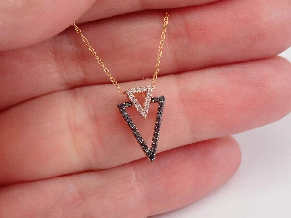 1Ct Round Cut Simulated Diamond Unique Pendant 14K Rose Gold Plated Silver
