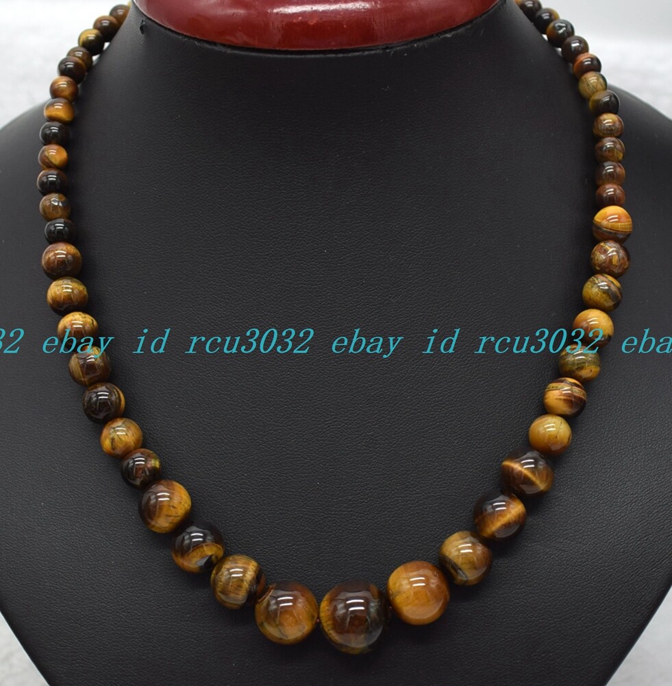 6-14mm Multicolor Natural Gemstone Round Beads Jewelry Necklace 18 Inches