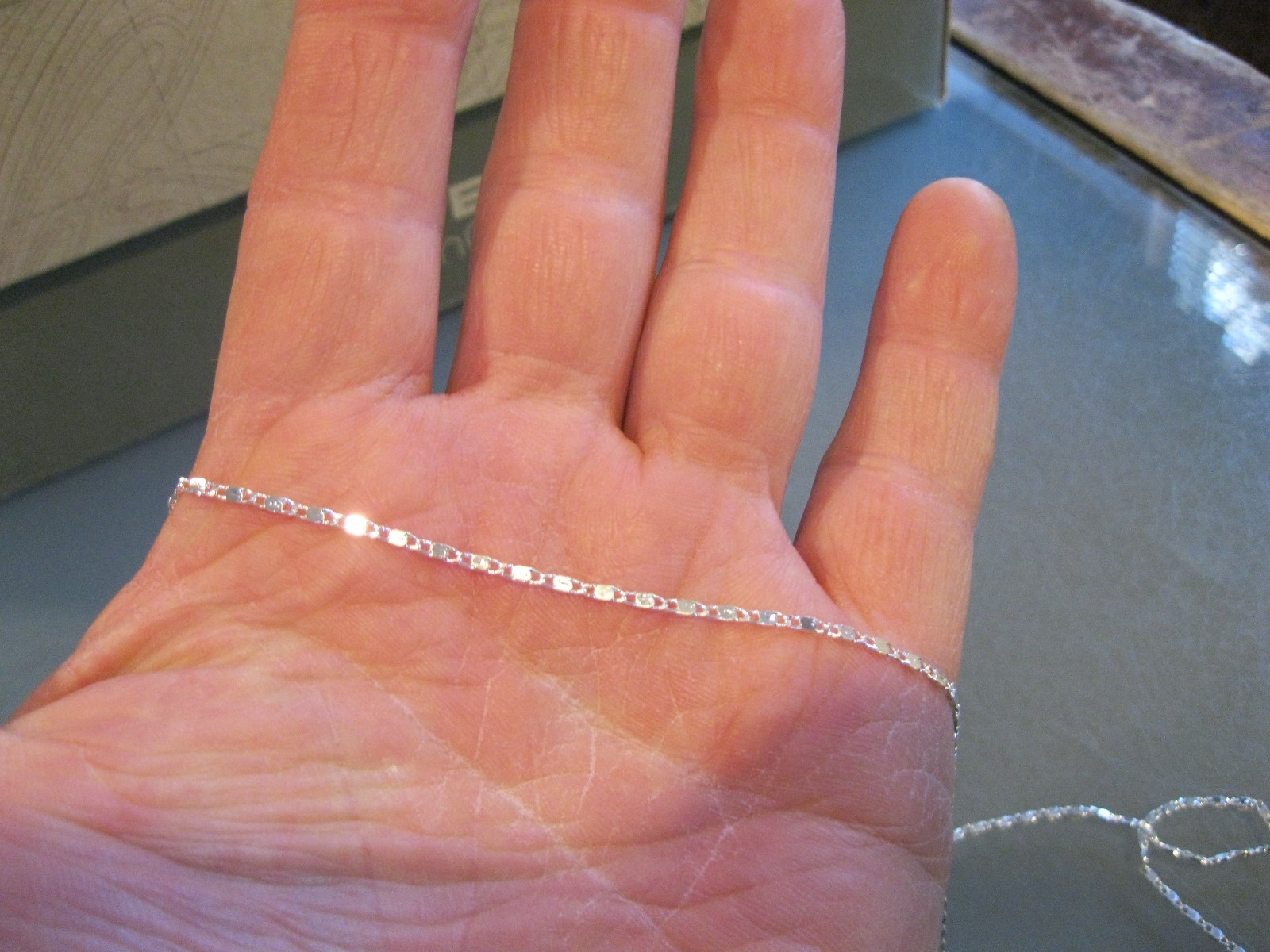 2MM 925 Sterling Silver Fancy Flat Chain Necklace 26″