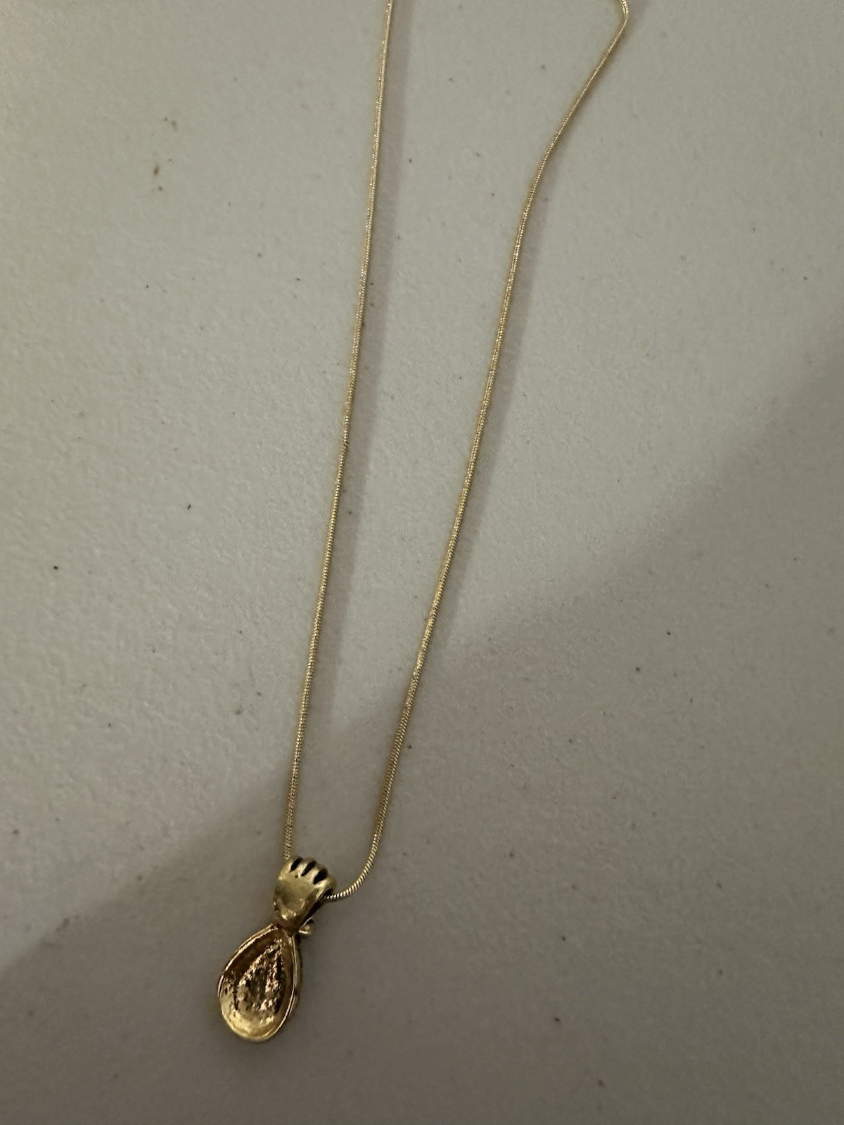 Pink And Gold Tear Drop Necklace 9 Inches Long