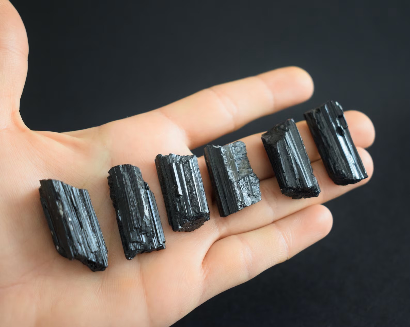 Natural Raw Black Tourmaline Warped Pendant Amulet Protection Stone Necklace