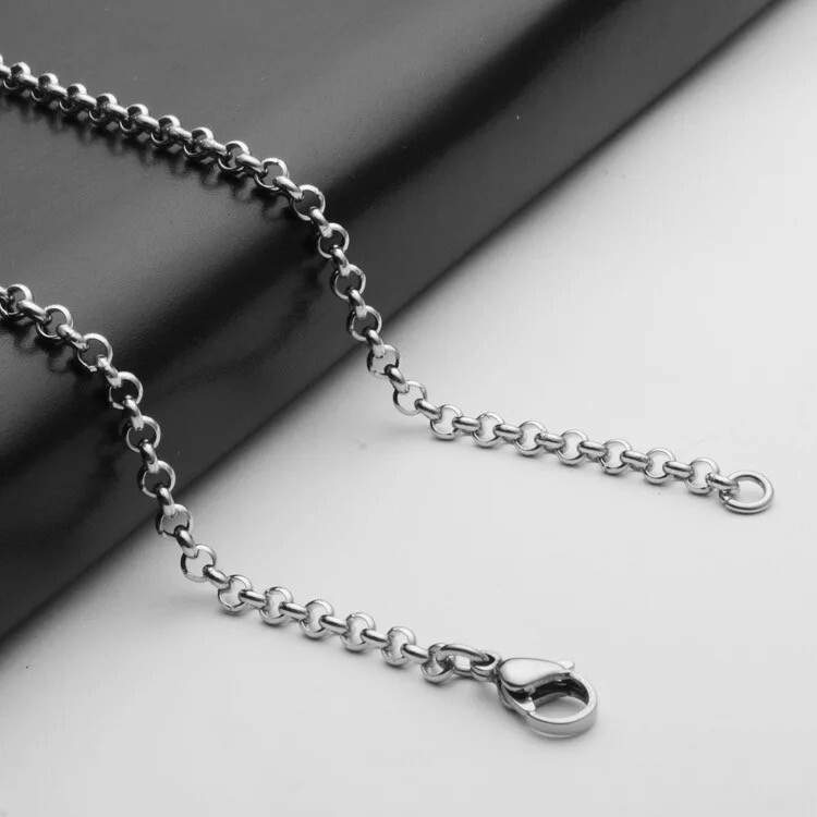 Wholesale Price Stainless Steel 3mm Rolo Link Chain Necklace Mens Womens 20″-32″