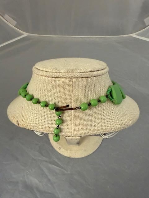 Green Bling Necklace Vintage Western Germany