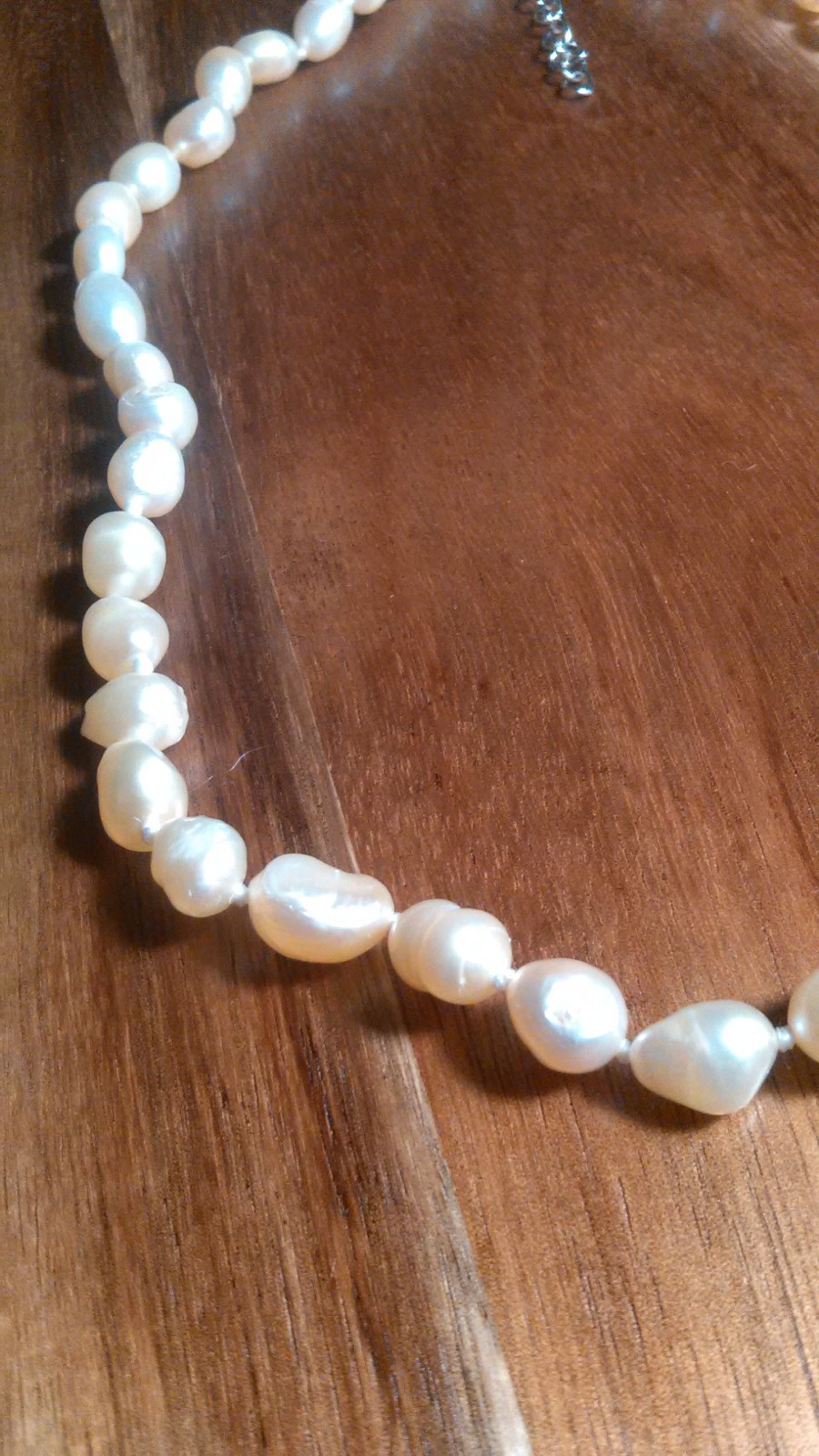 Genuine Peach Freshwater Pearl Stainless Steel Necklace (18 Inch)