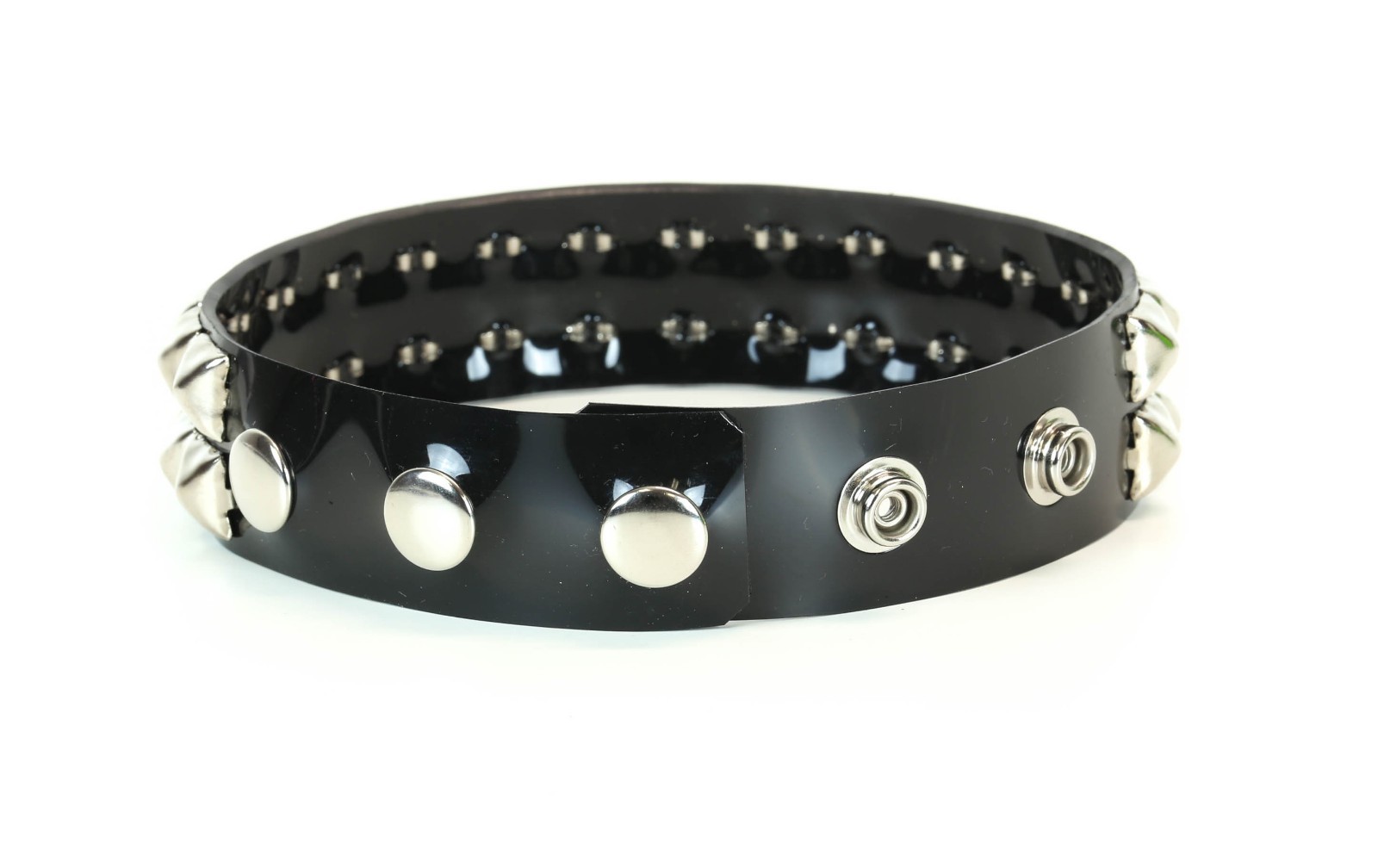 Double Stud Vinyl Wide Arm Band 3 Snap Fetish BDSM Punk Goth Fetish Choker