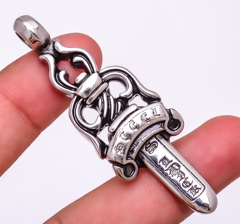 Designer Plain 925 Silver Plated Pendant Jewelry 2.6″ S2060