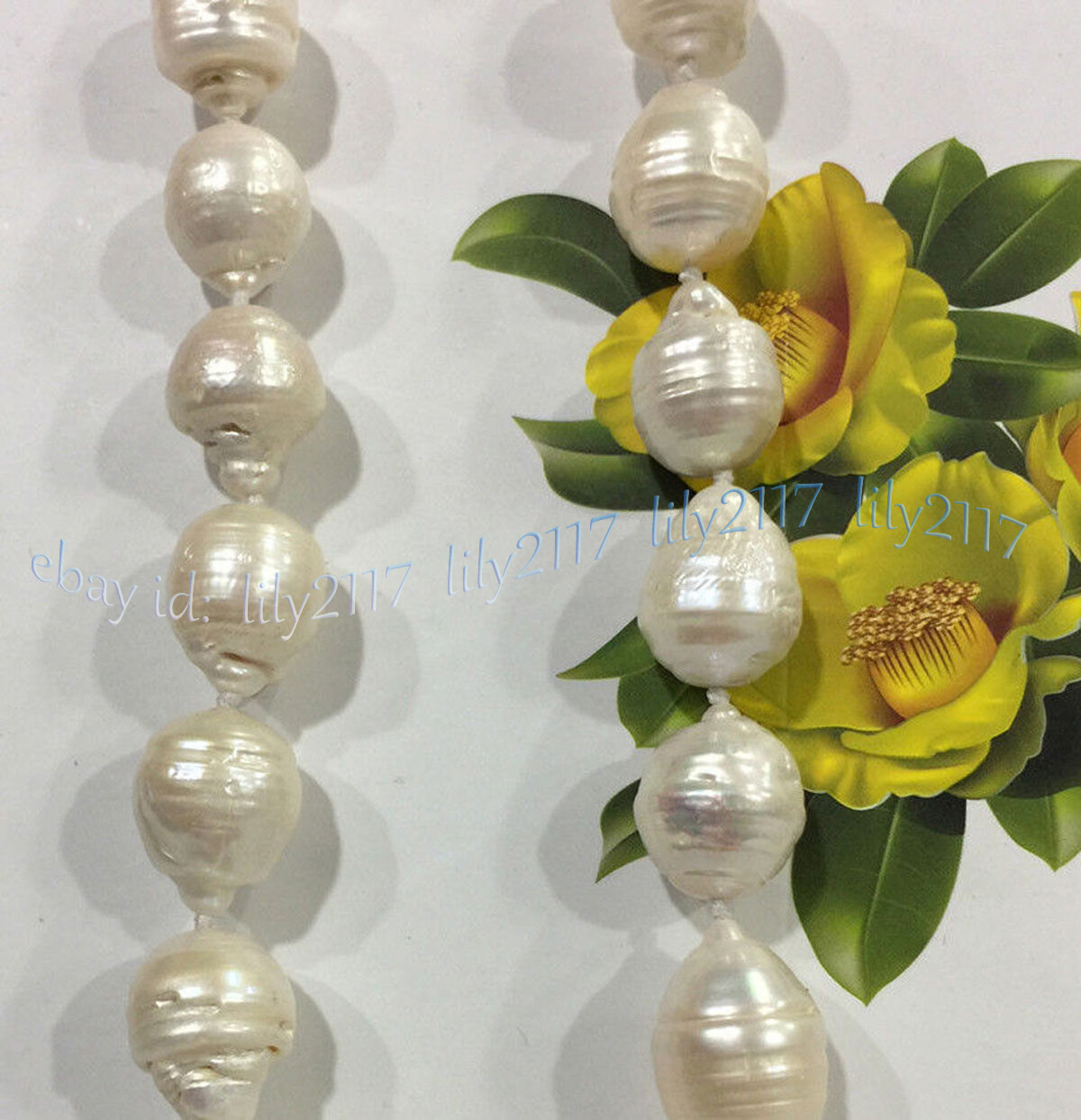RARE HUGE 15x20MM WHITE SOUTH SEA BAROQUE KESHI AKOYA PEARL NECKLACE 14-36″ AAA