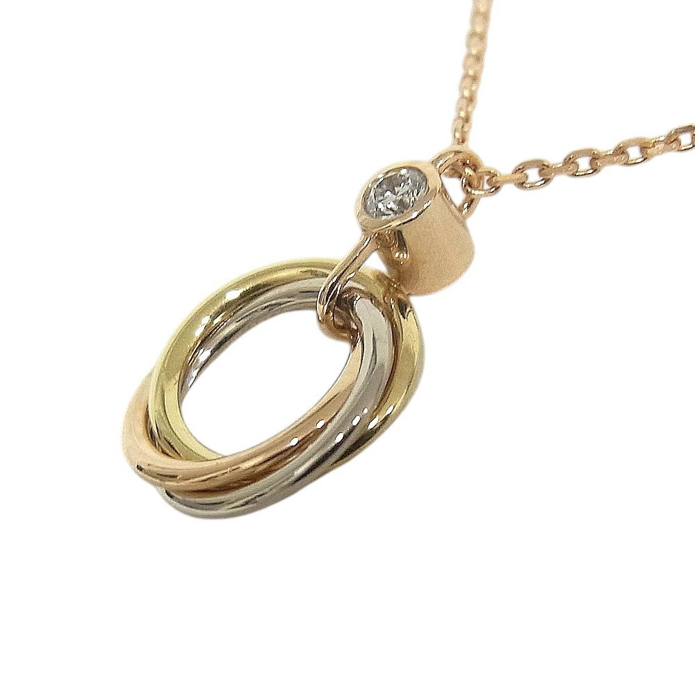 CARTIER Necklace Diamond Baby Trinity K18PG Pink G[n A] Authentic From Japan