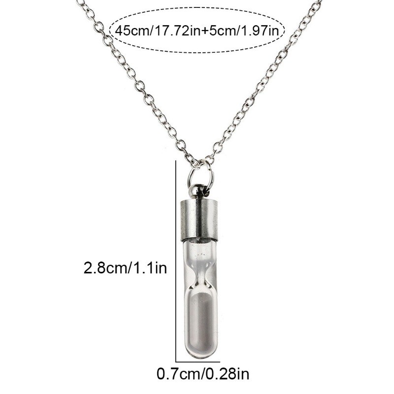 3Pcs Hourglass Bottle Pendant Necklaces Luminous Couple Friendship Jewelry Gift