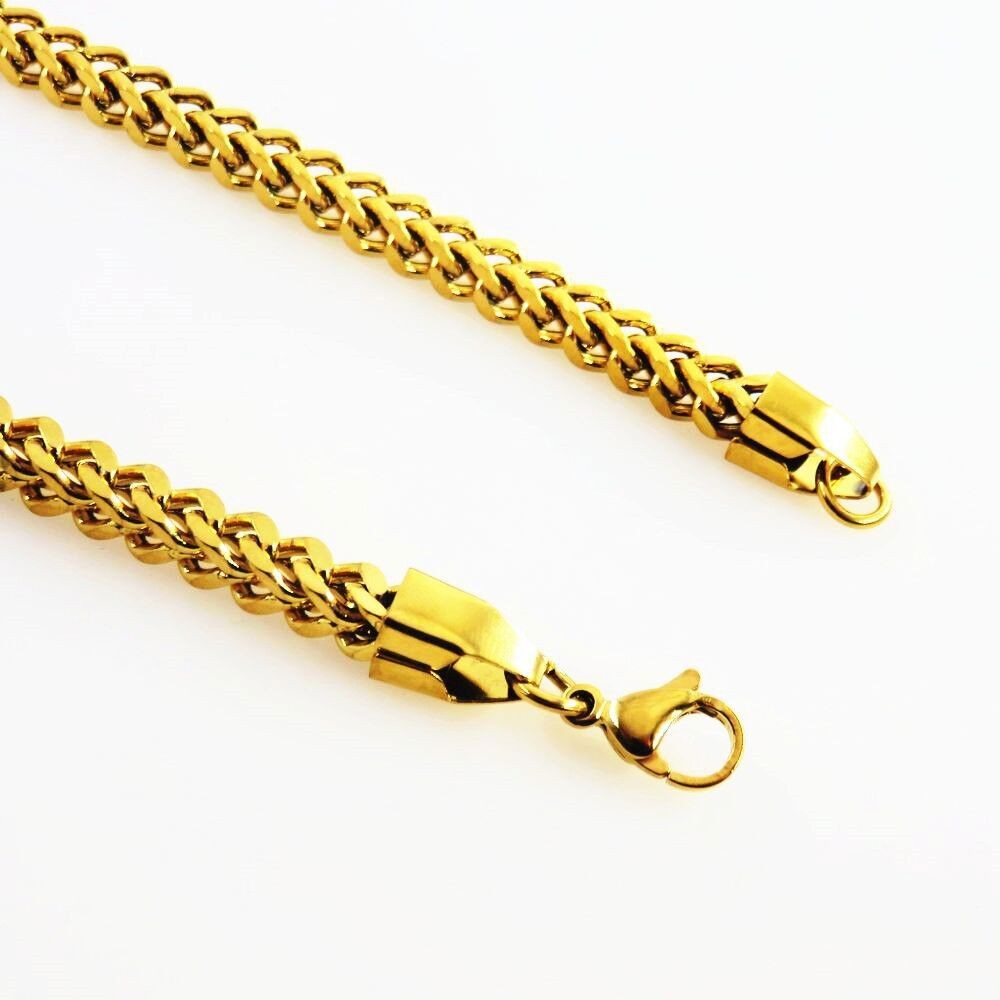 Gold Silver 2.5-8mm Man Woman Stainless Steel Wheat Braided Foxtail Franco Chain