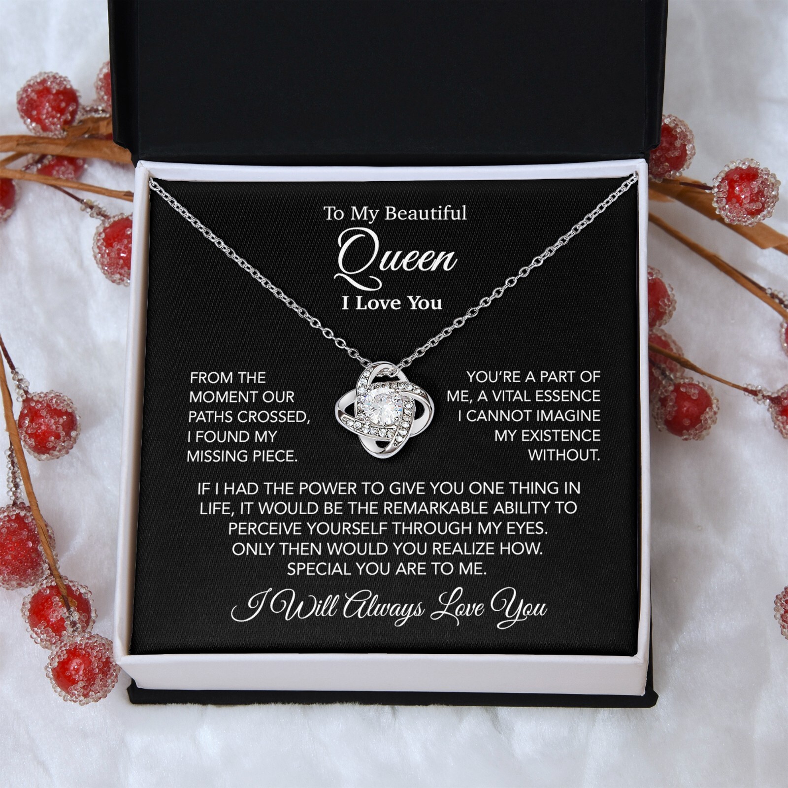 To My Queen Necklace, Anniversary Gift For Wife, Girlfriend Necklace