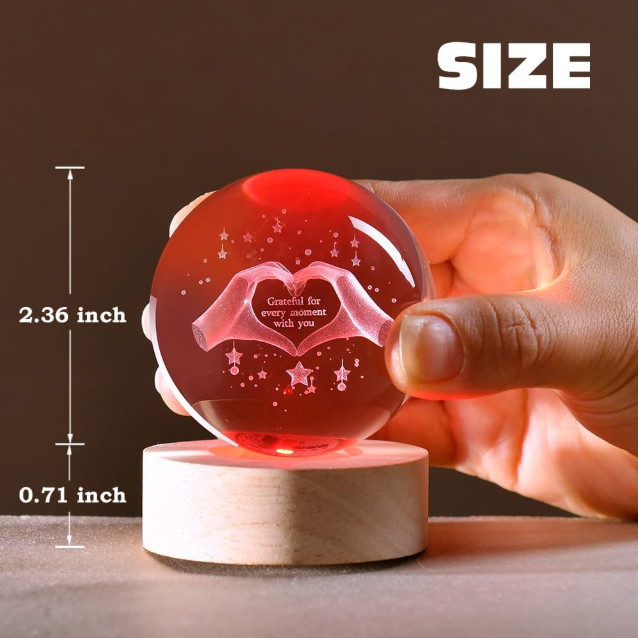 Valentine’s Day Crystal Heart LED Light Gift Romantic Love Keepsake for Her…..