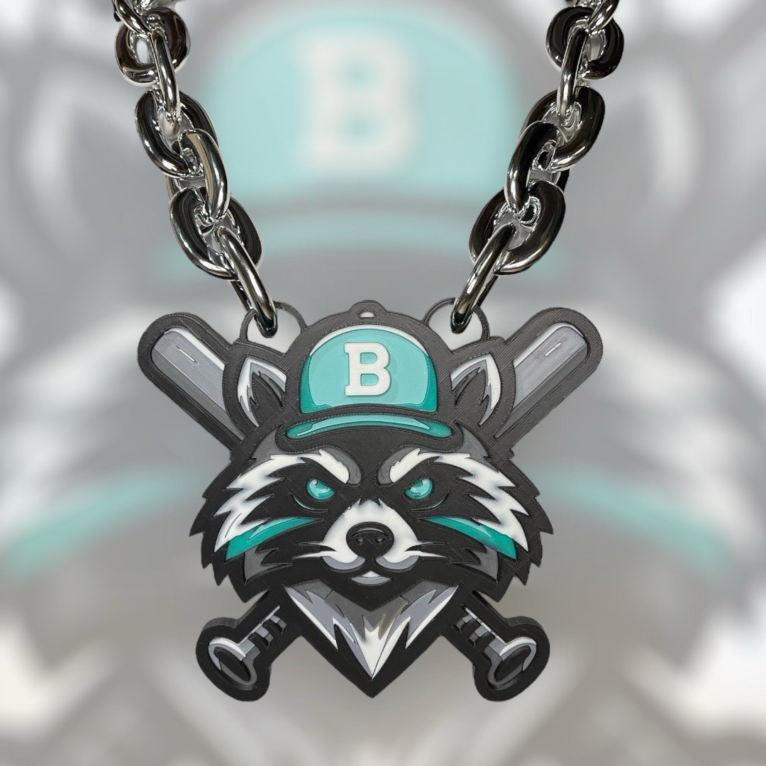 Custom Sports Team Fan Chain School Logo Necklace Pendant MVP Oversized Turnover