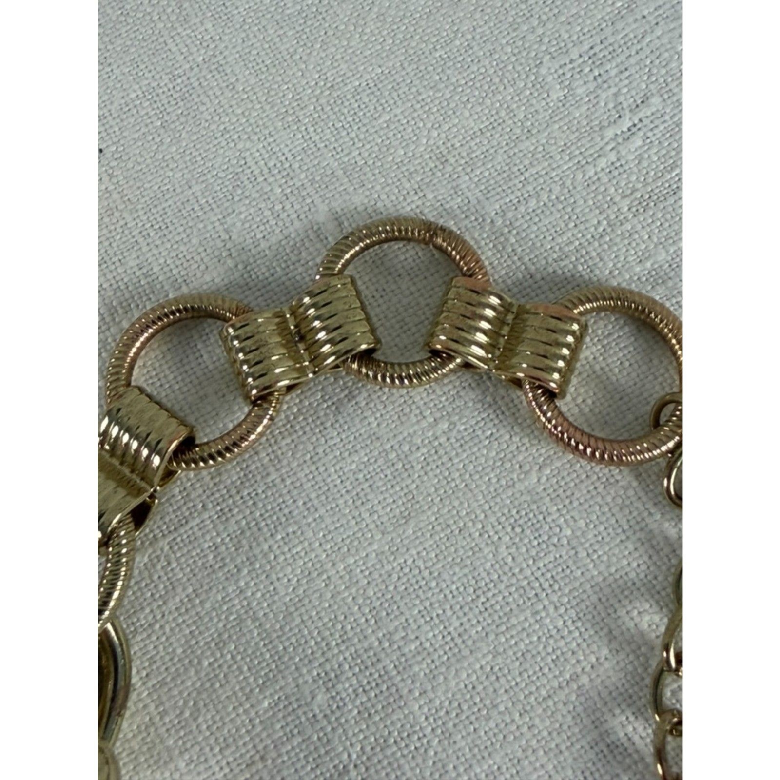Robert Rose Vintage Gold Tone Chunky Chain Statement Necklace Ribbed Links Retro