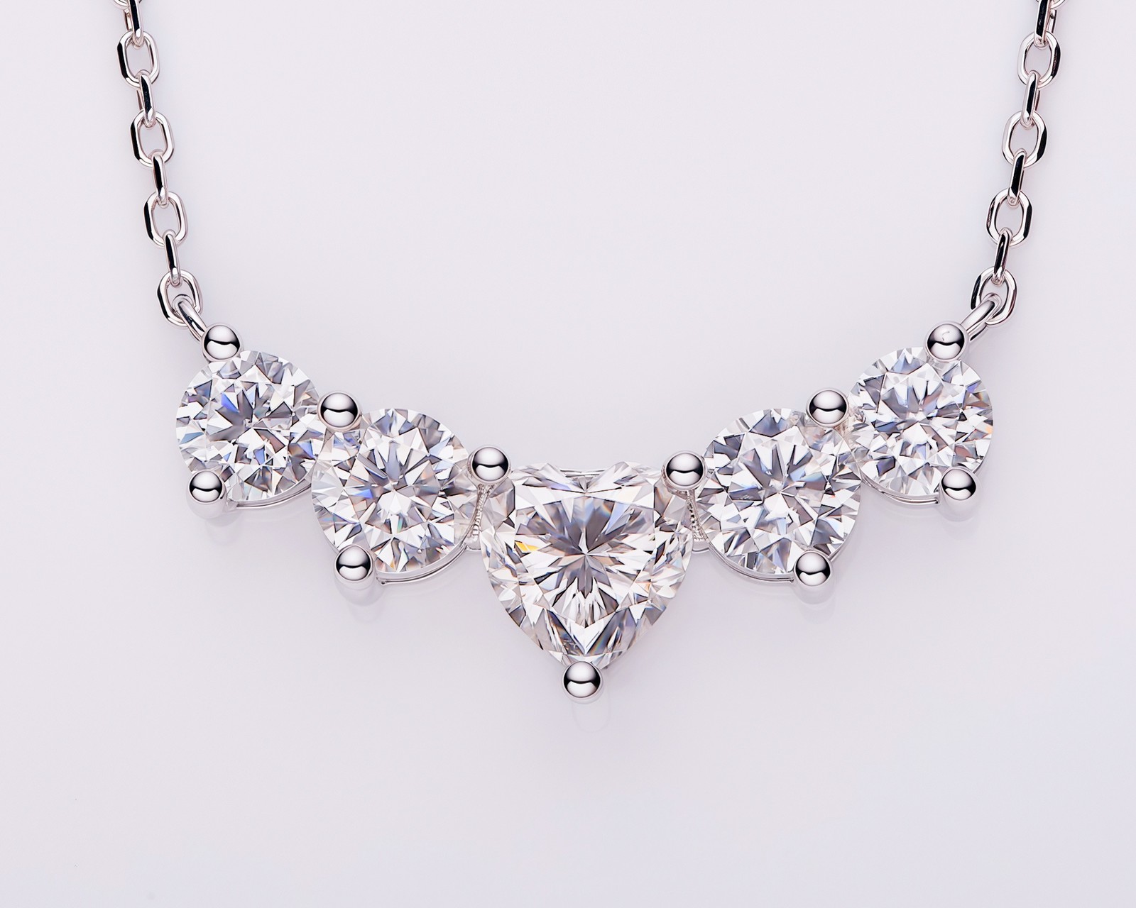 Star Heart Moissanite 925 Silver Necklace D Color VVS1 for Luxury Jewelry Gift