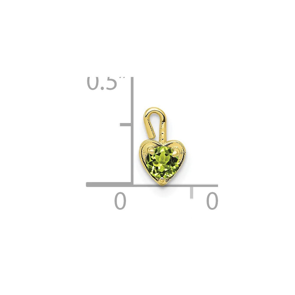10K / 14K Yellow Gold 10ky August Synthetic Birthstone Heart Charm