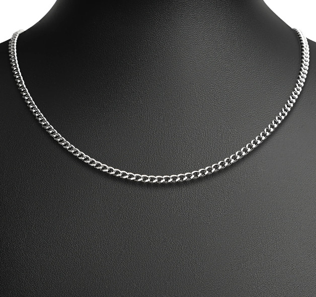 Stainless Steel Silver Diamond Cut Cuban Chain Necklace 20″ Men Women 3/5/7/9mm