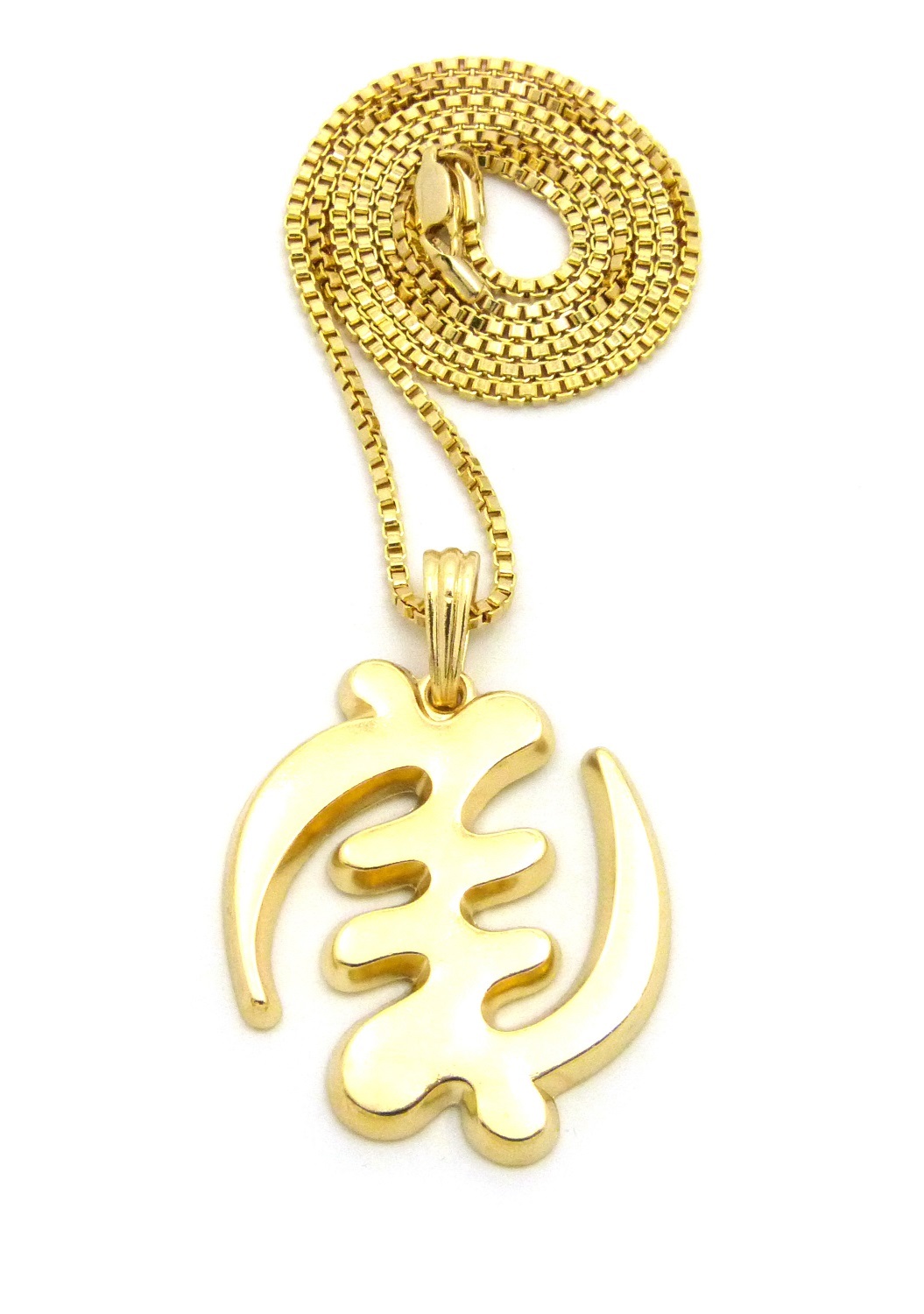 Gye Nyame “Except for God” African Symbol Pendant 24″ Various Chain Necklace