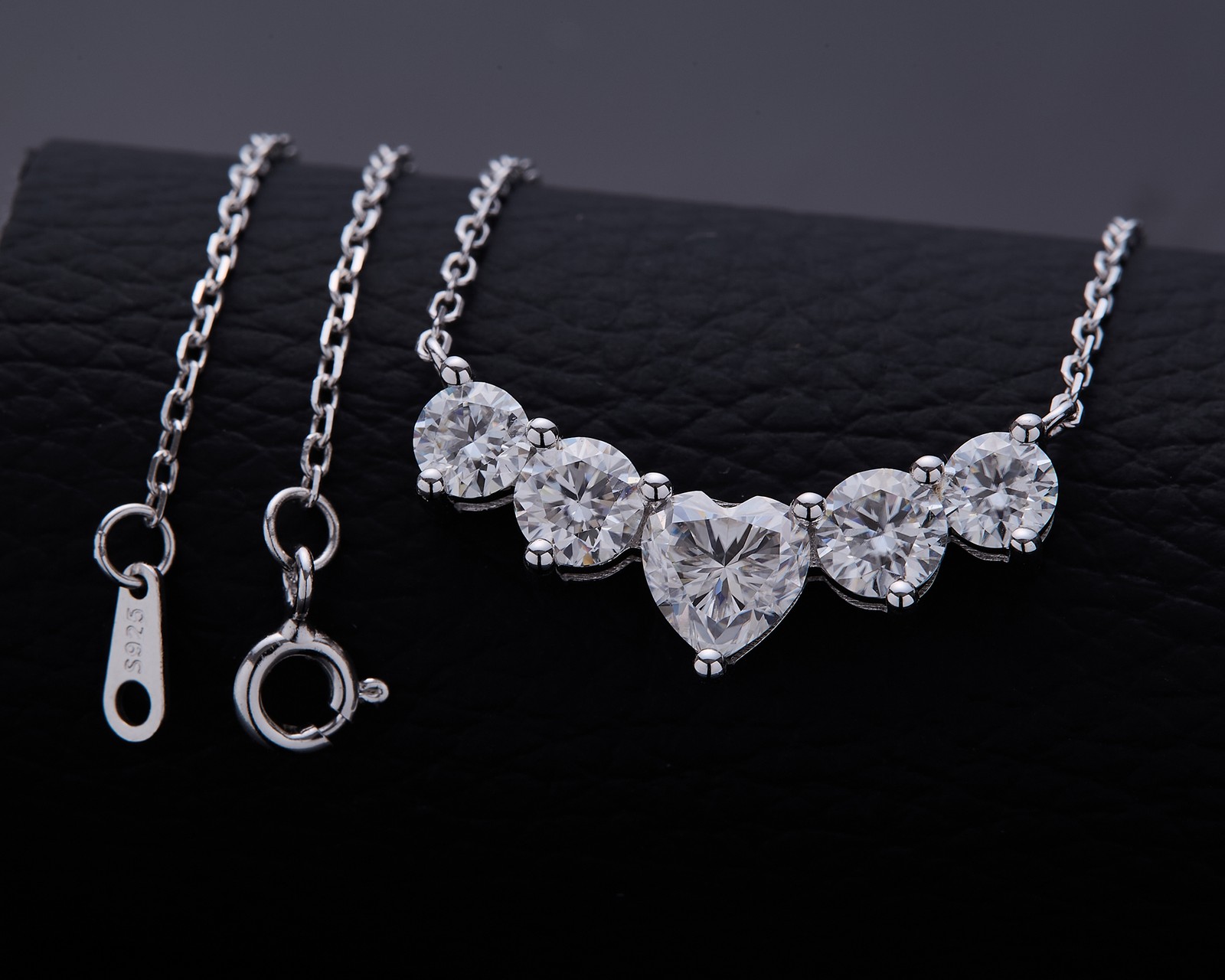 Star Heart Moissanite 925 Silver Necklace D Color VVS1 for Luxury Jewelry Gift