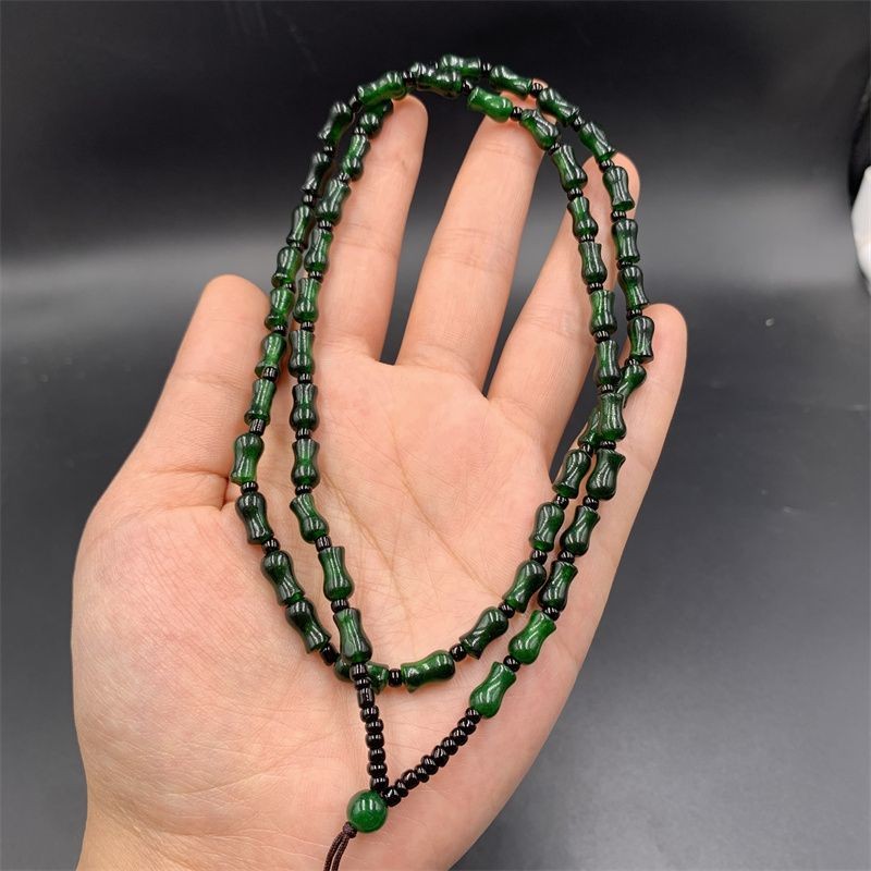 Ice Se*ed Yang Green Jade Dry Blue and White Vase Necklace Pendant