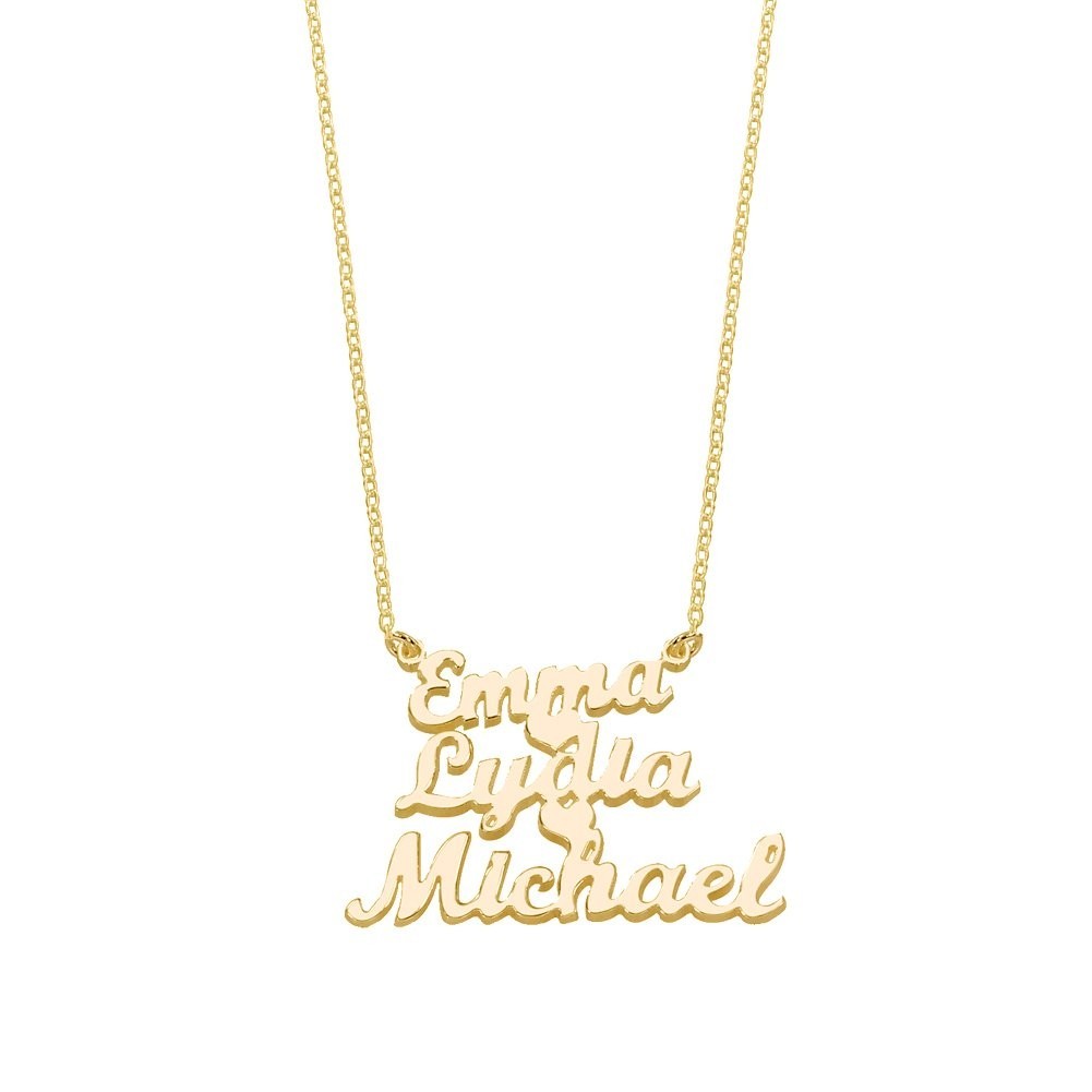 Personalized Stackable Names Necklace with Heart Custom Jewelry for Mom,Women