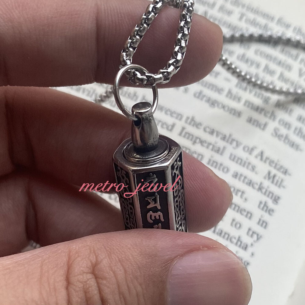 Tibet Tibetan Buddhist Urn Pendant Necklace For Adult Human Ashes Memorial Men