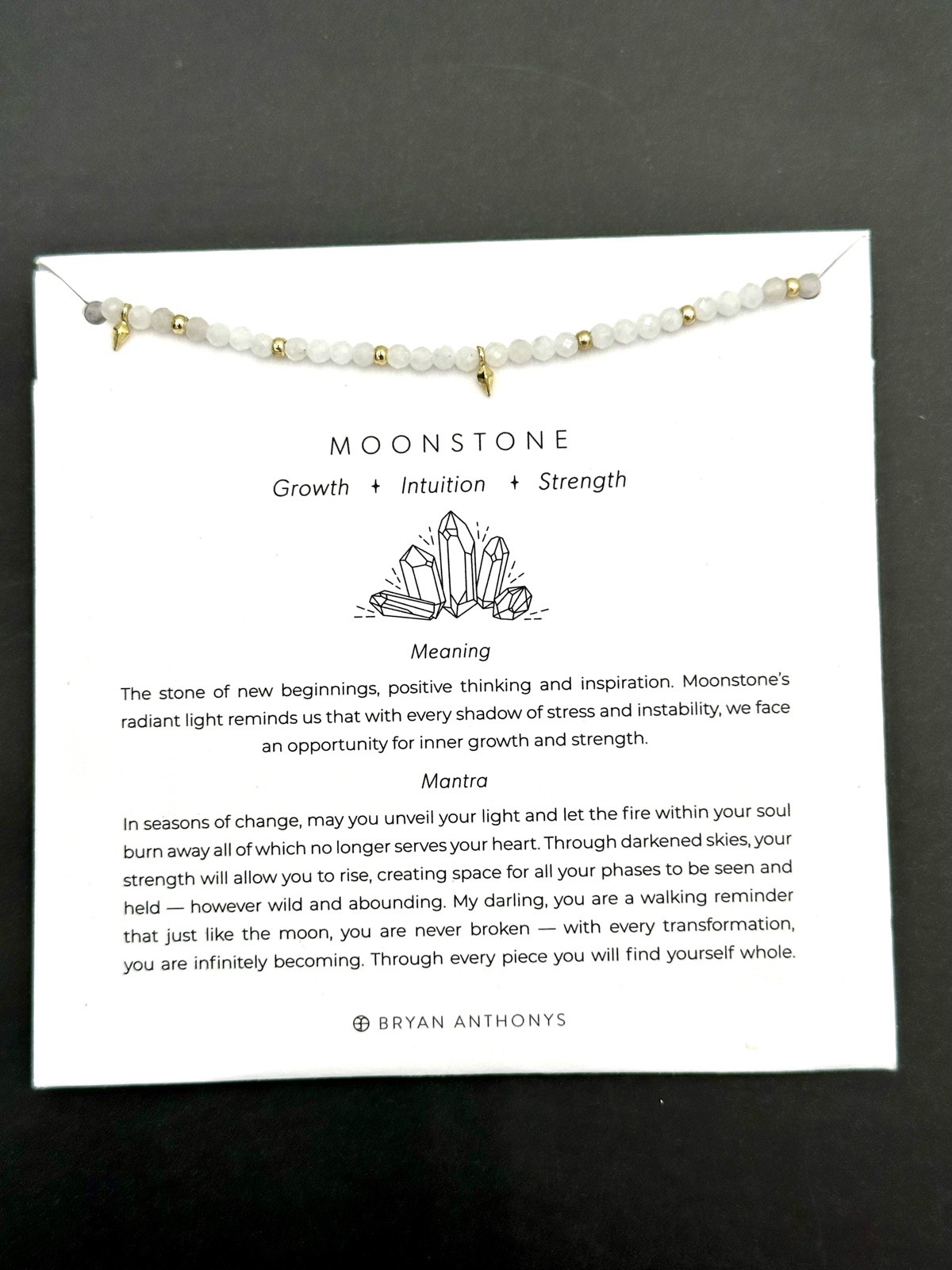 Bryan Anthonys Moonstone 14K Gold Choker Necklace 14-16” Inspirational gift