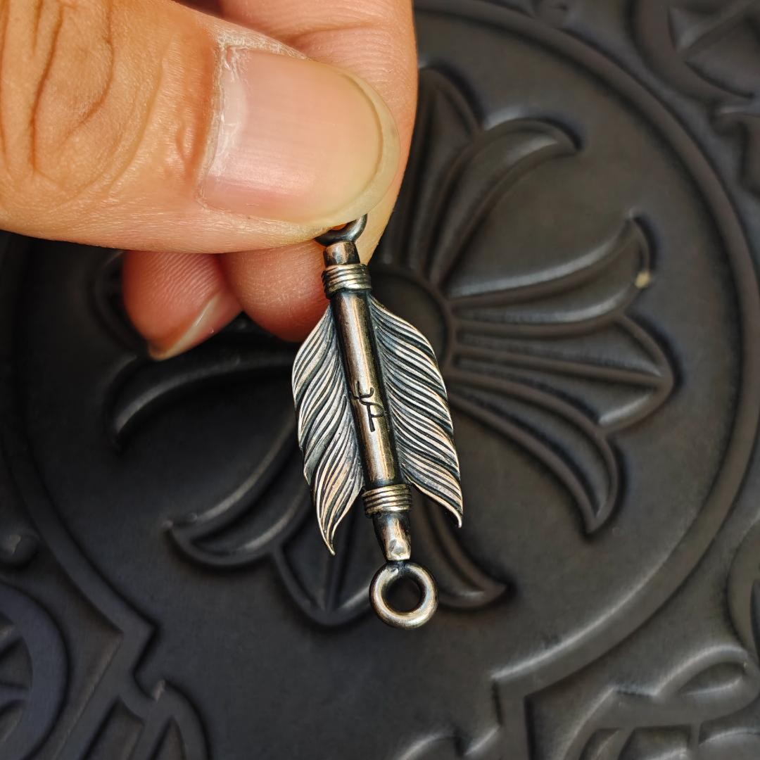 Indian-Style Feather Accessory, SV925 Silver.